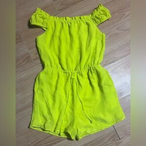 🏷️🏷️Bright lime green short romper ladies xs-s